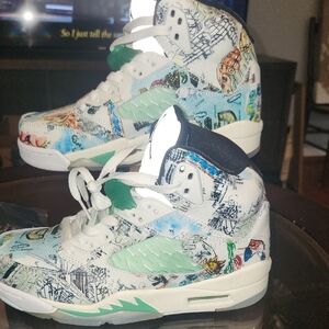 Colorful Graphic High-Top Sneakers